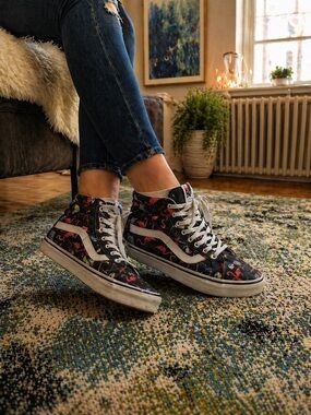 Vans SK8-Hi Flamingo Print High Top Sneakers Unisex Skate Shoes